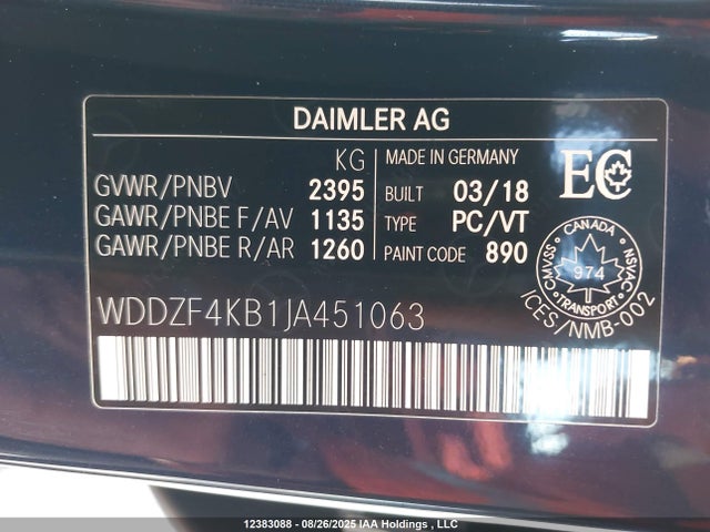 WDDZF4KB1JA451063 Mercedes-Benz m274