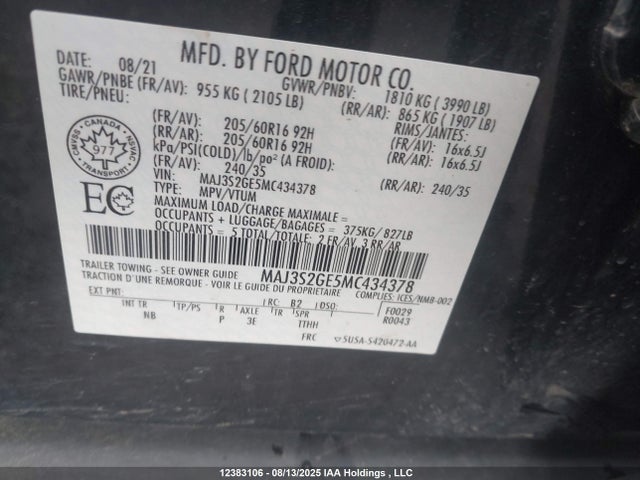 Ford Ecosport 2021 MAJ3S2GE5MC434378 Image 17