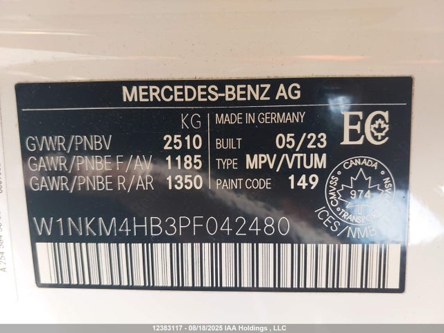 W1NKM4HB3PF042480 Mercedes-Benz m254