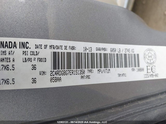 2C4RDGBG7ER151350 Dodge 2014