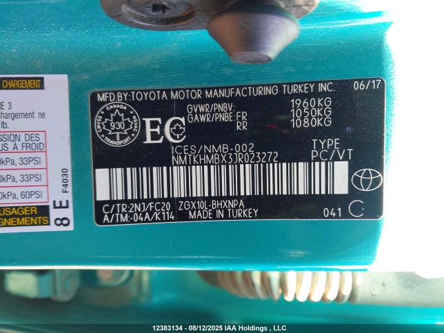NMTKHMBX3JR023272 Toyota 3zr-fae