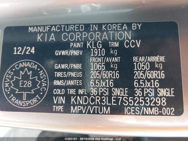 KIA gdi kappa pe 2025 KNDCR3LE7S5253298 Image 9