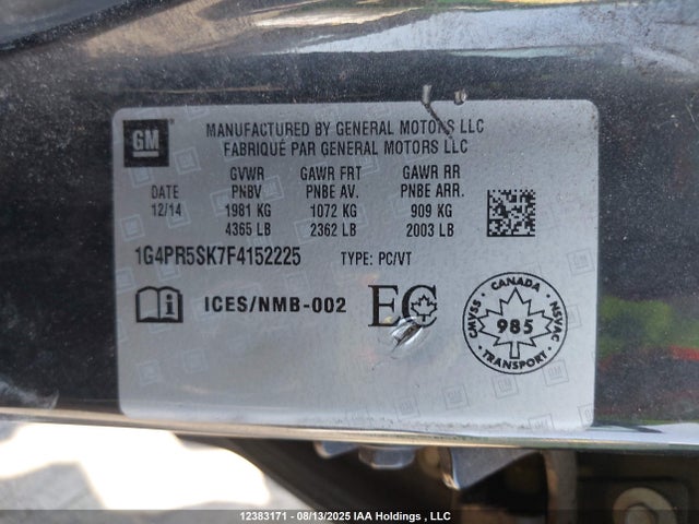 1G4PR5SK7F4152225 Buick lea