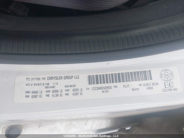 1C3CCBAB3EN229593 Chrysler 200