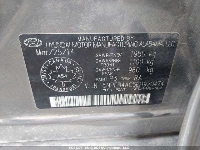 Hyundai gamma 2014 5NPEB4AC5EH920474 Image 9