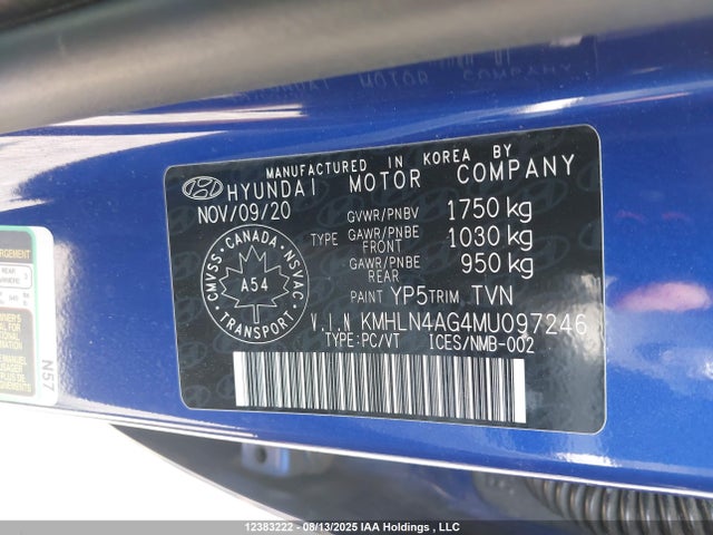 KMHLN4AG4MU097246 Hyundai mpi nu pe