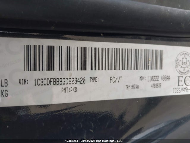 Dodge 2016 2016 1C3CDFBB9GD623420 Image 9