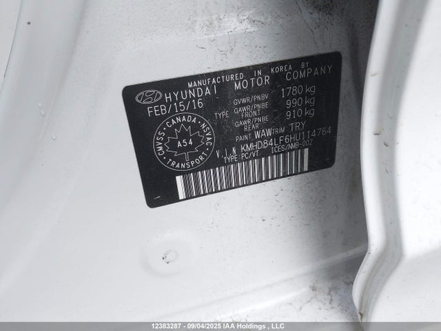 KMHD84LF6HU114764 Hyundai Elantra