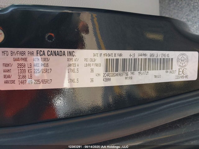 2C4RDGBGXKR697796 Dodge Grand Caravan