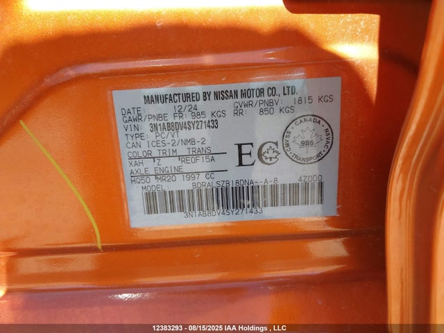 Nissan Sentra 2025 3N1AB8DV4SY271433 Image 18