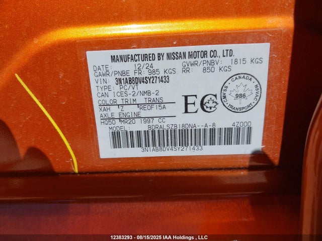 Nissan Sentra 2025 3N1AB8DV4SY271433 Image 9