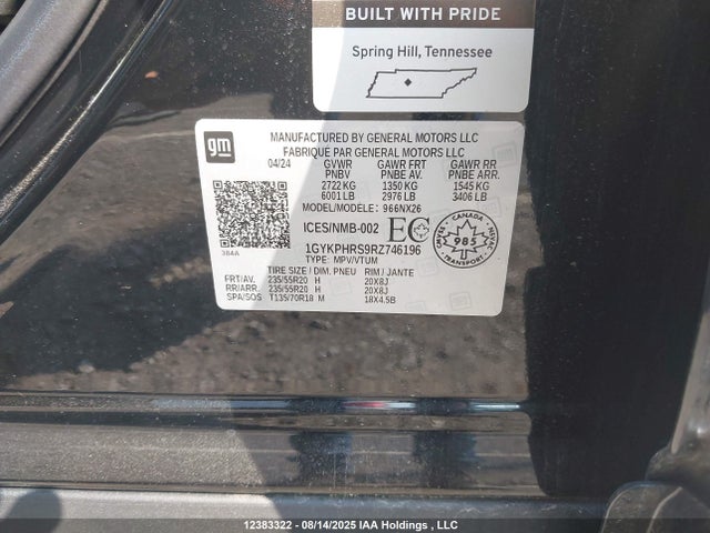 1GYKPHRS9RZ746196 Cadillac lgx