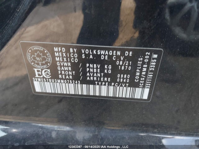 3VWE57BU3MM075243 Volkswagen tsi