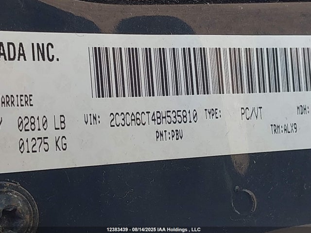 Продажа на аукционе авто 2011 Chrysler 300c, vin: 2C3CA6CT4BH535810, номер лота: 12383439