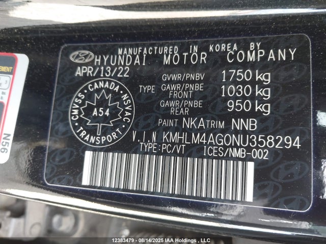 Hyundai Elantra 2022 KMHLM4AG0NU358294 Image 30