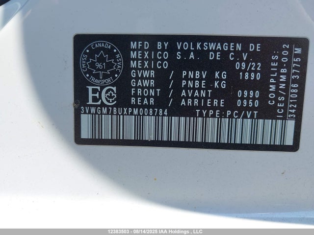 3VWGM7BUXPM008784 Volkswagen tsi