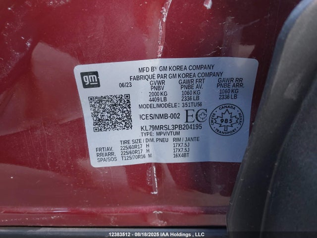 KL79MRSL3PB204195 Chevrolet l3t