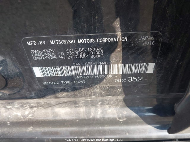 JA32X2HU1HU600486 Mitsubishi 2.0 dohc mivec