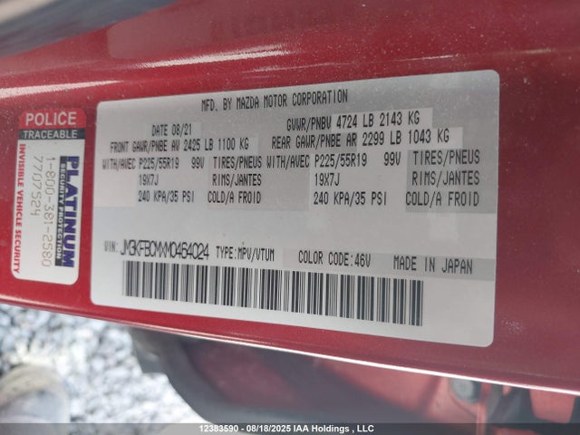 Mazda py cylinder decativation 2021 JM3KFBCMXM0464024 Image 9