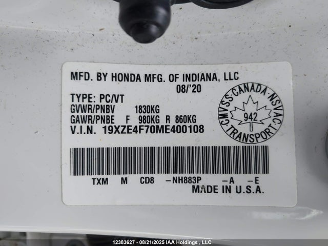 19XZE4F70ME400108 Honda Insight