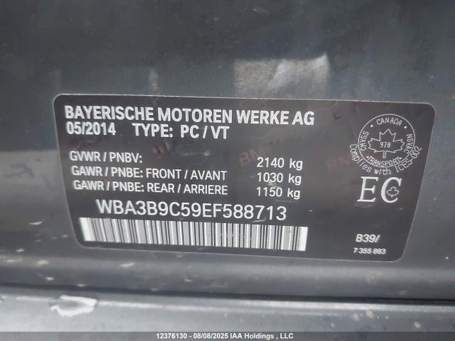 BMW 335i 2014 WBA3B9C59EF588713 Image 9