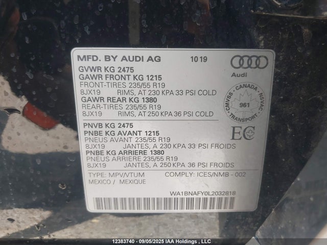 WA1BNAFY0L2032818 Audi Q5
