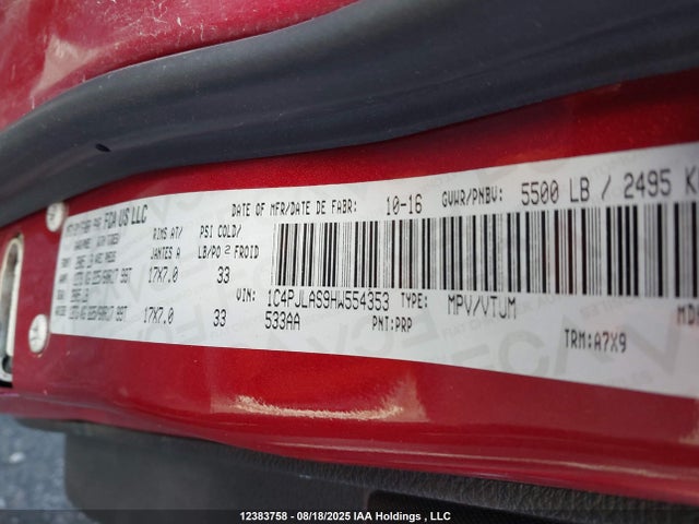 1C4PJLAS9HW554353 Jeep Cherokee