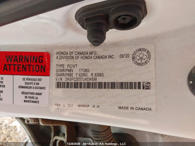Honda k20c2 2020 2HGFC2E57LH034598 Image 19