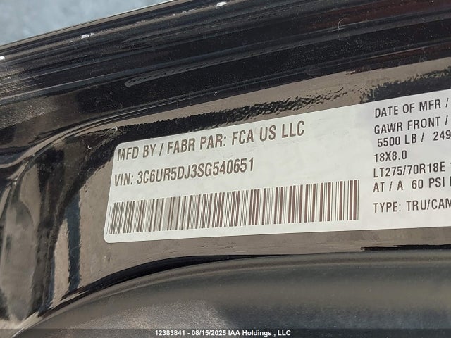 3C6UR5DJ3SG540651 RAM 2500
