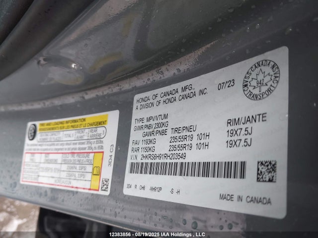 2HKRS6H91RH203549 Honda lfc3