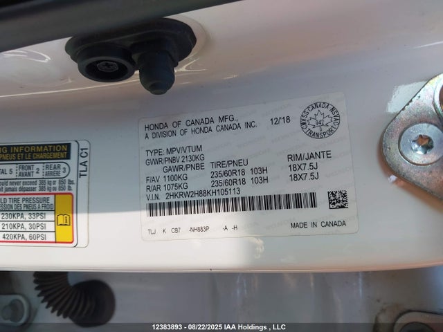 Honda l15be 2019 2HKRW2H88KH105113 Image 19