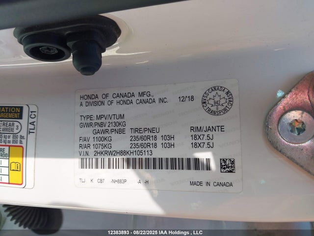 Honda l15be 2019 2HKRW2H88KH105113 Image 9