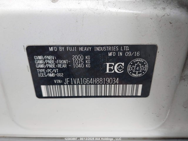 JF1VA1G64H8819034 Subaru dib