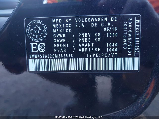 3VW4S7AJ2GM382578 Volkswagen Jetta