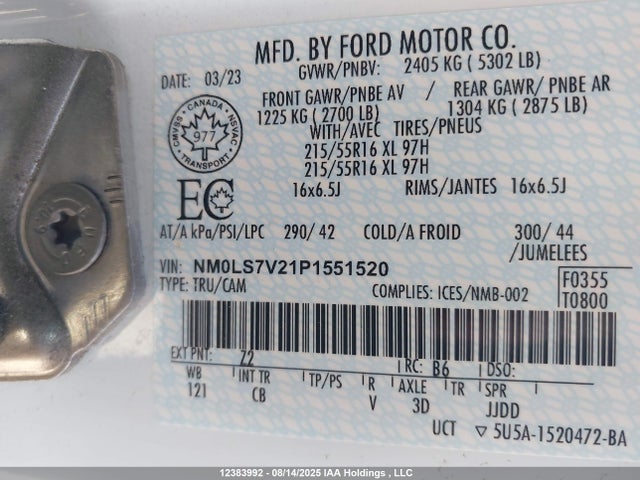 Ford gdi 2023 NM0LS7V21P1551520 Image 9