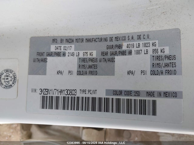 3MZBN1V71HM130803 Mazda pe