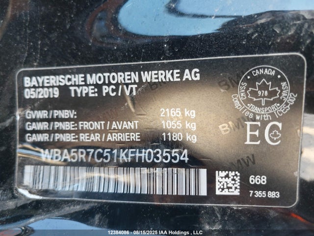 WBA5R7C51KFH03554 BMW 330I