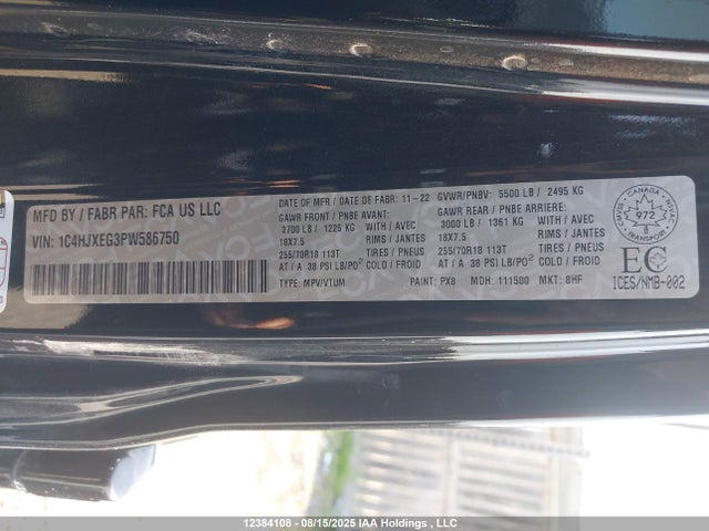 1C4HJXEG3PW586750 Jeep Wrangler