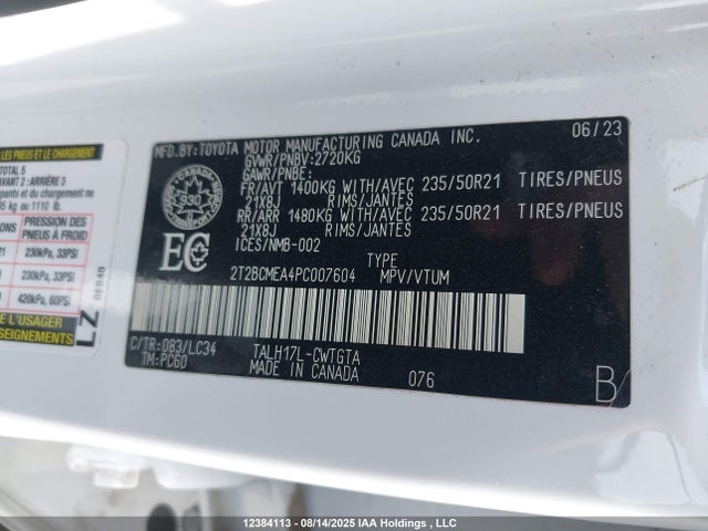 Lexus t24a-fts, 1zm+1ym 2023 2T2BCMEA4PC007604 Image 9