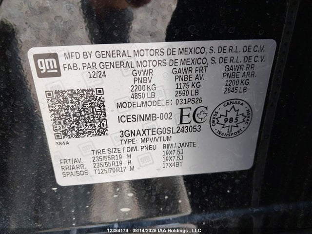 Chevrolet lsd 2025 3GNAXTEG0SL243053 Image 9