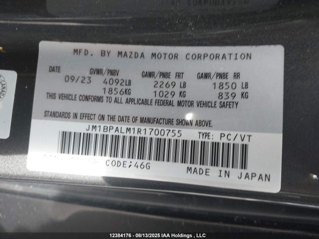 Mazda pyukd 2024 JM1BPALM1R1700755 Image 9