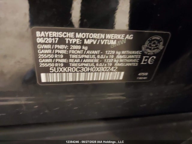 5UXKR0C30H0X80242 BMW X5