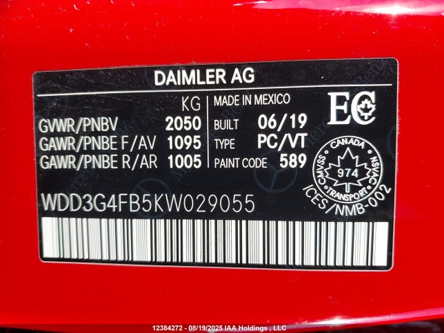 WDD3G4FB5KW029055 Mercedes-Benz m260