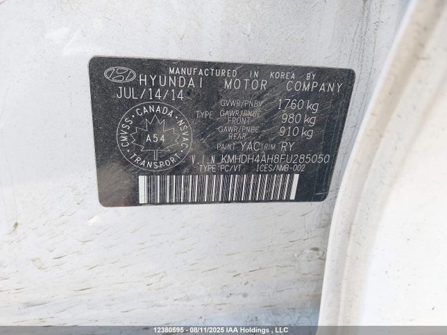 KMHDH4AH8FU285050 Hyundai dohc gdi nu