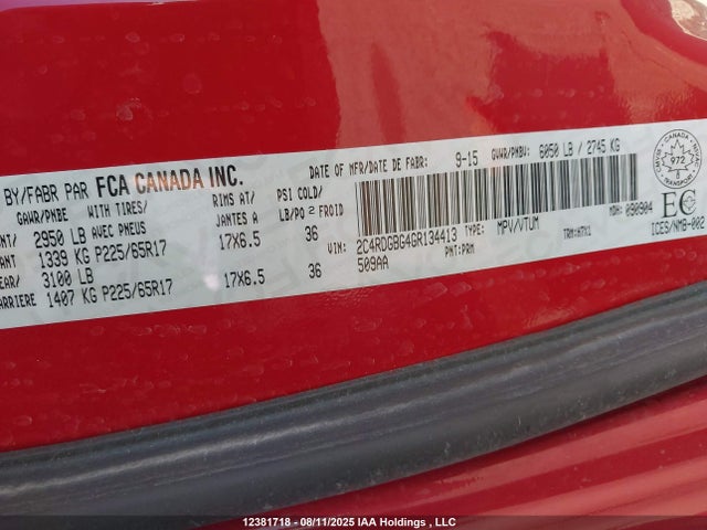 Dodge Grand Caravan 2016 2C4RDGBG4GR134413 Image 9
