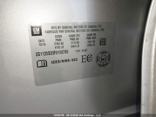 2G1125S33F9150789 Chevrolet lfx