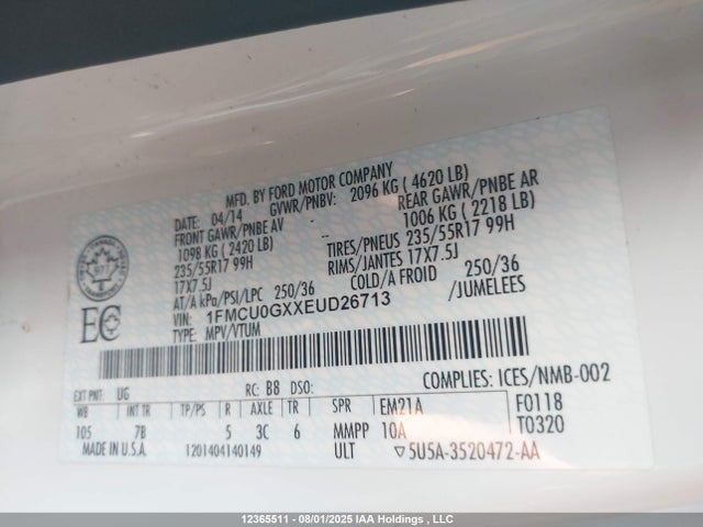 1FMCU0GXXEUD26713 Ford Escape