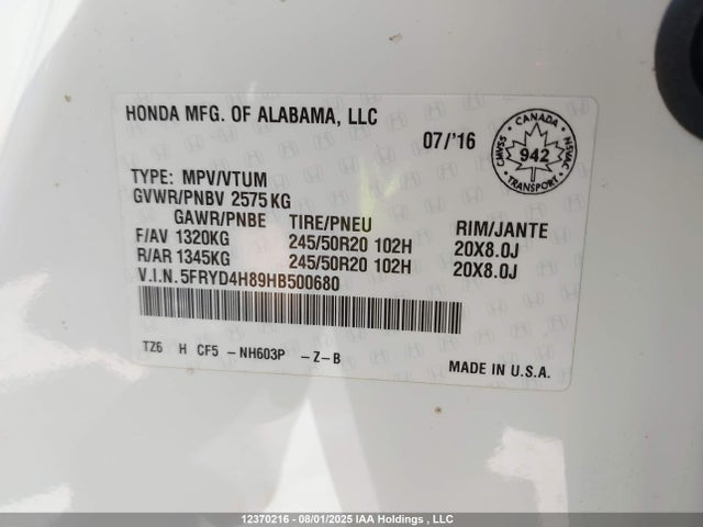Acura j35y5 2017 5FRYD4H89HB500680 Image 19
