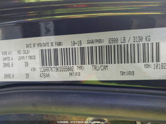 1C6RR7KT9KS555802 RAM 2019