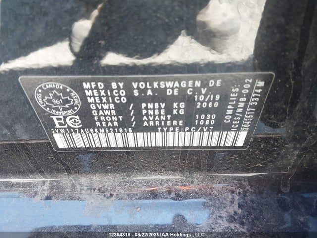 3VW117AU6KM521815 Volkswagen GOLF SPORTWAGEN